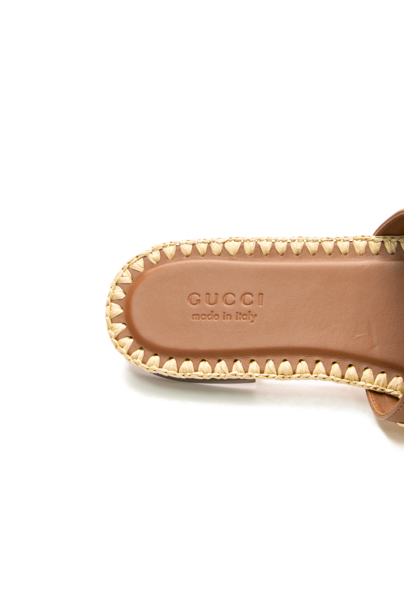 Raffia Interlocking G Slides - Size 39.5