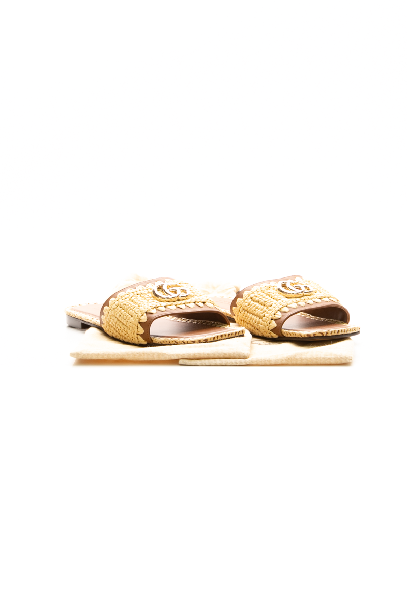 Raffia Interlocking G Slides - Size 39.5