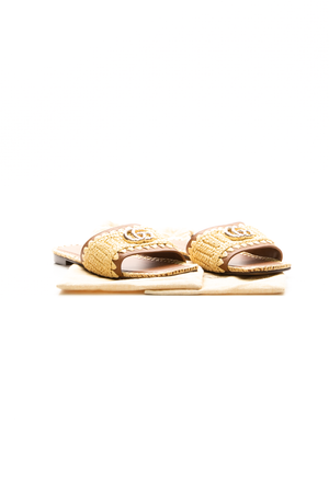 Raffia Interlocking G Slides - Size 39.5