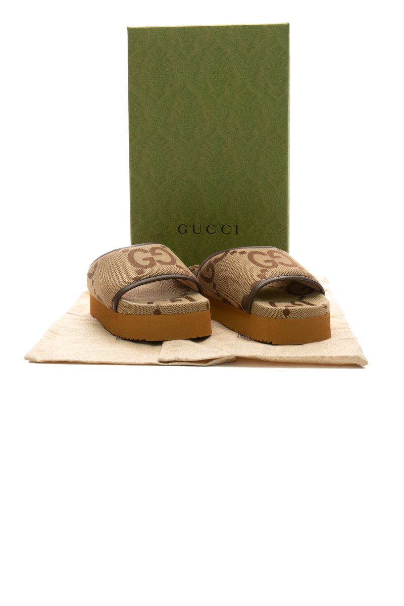 Jumbo GG Nappa Samoa Platform Slides - Size 37