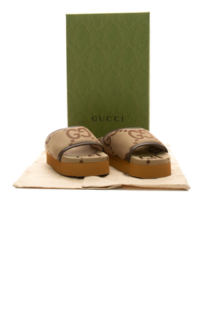 Jumbo GG Nappa Samoa Platform Slides - Size 37