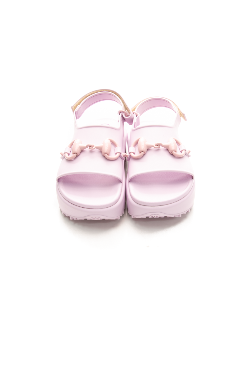 Horsebit Rubber Slingback Sandals - Size 38