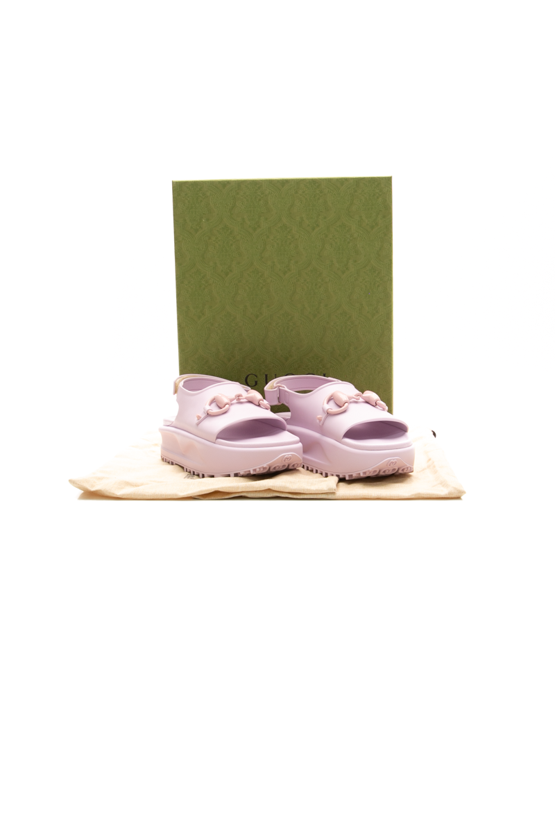 Horsebit Rubber Slingback Sandals - Size 38
