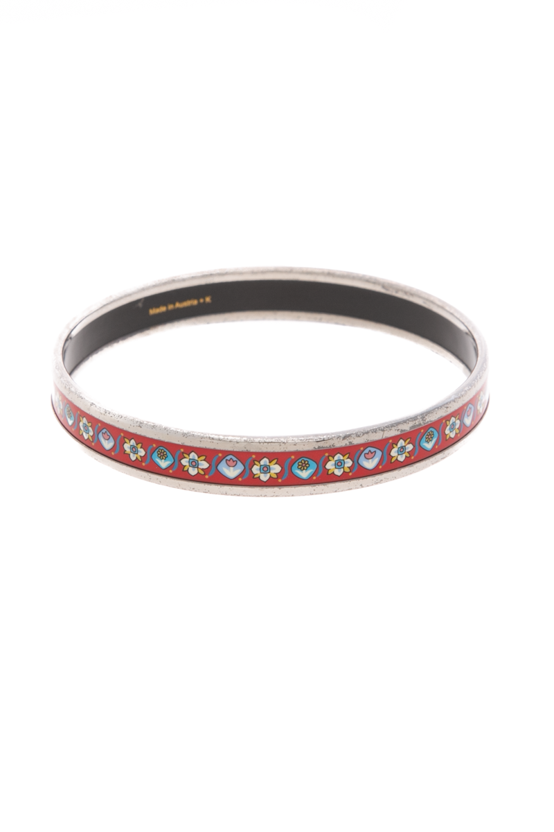 Floral Narrow Bangle Bracelet