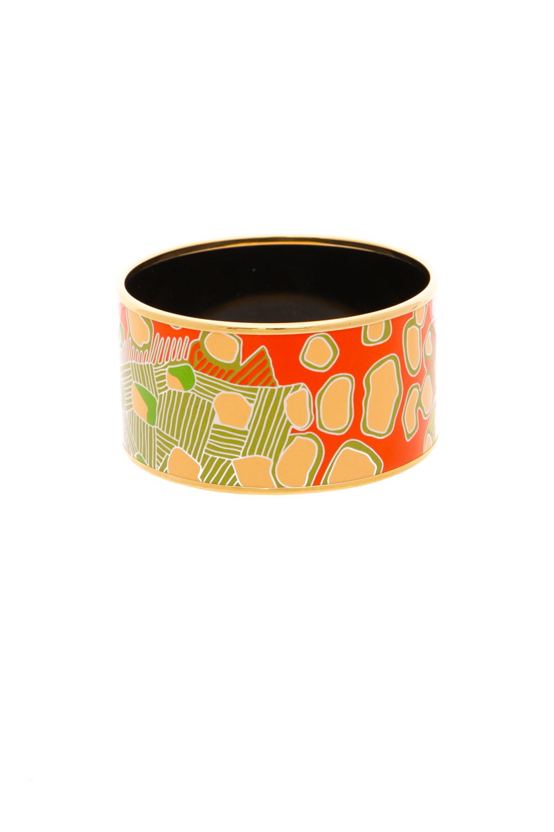 Enamel Wide Bangle Bracelet