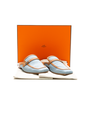 Denim Groupie Mules - Size 36