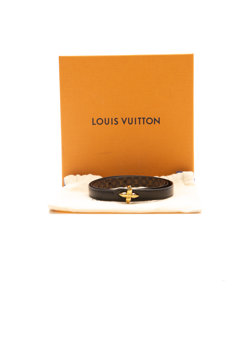 LV Mini Flowergram 15mm Reversible Belt - Size 36
