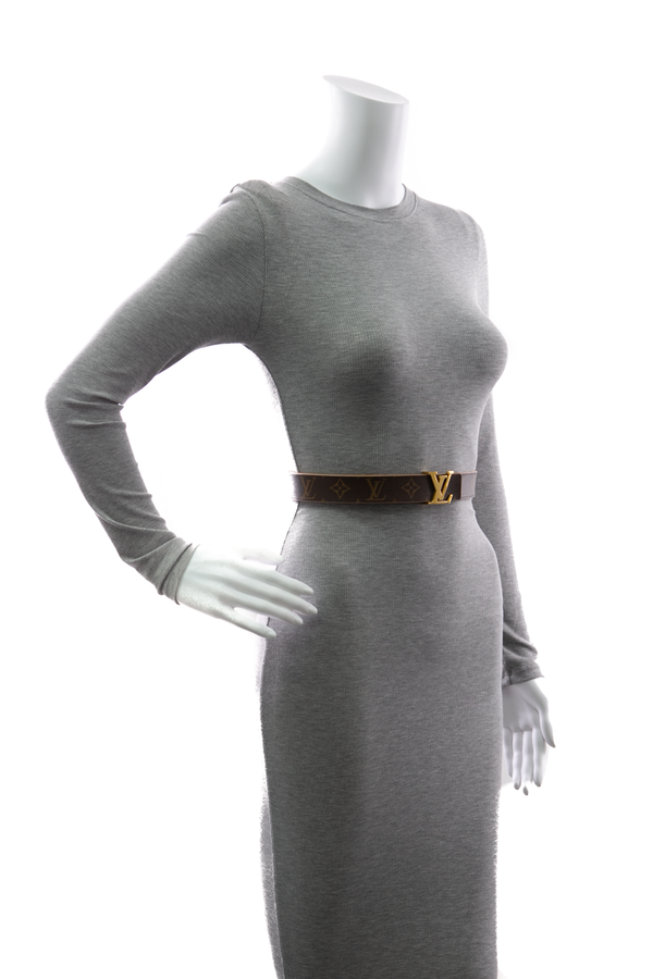 lv dress belt LOUIS VUITTON LV Bloom 20mm Reversible Belt Black Sans Ligne Esthetique. Size 85 cm