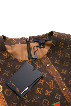 Louis Vuitton Monogram Trunk Pleated Dress - Size 42 - Couture USA Louis Vuitton Monogram Trunk Pleated Dress - Size 42 - Couture USA