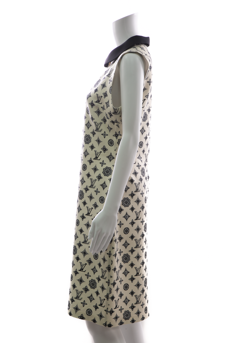 Louis Vuitton Monogram Fitted Sleeveless Dress - Size 44 - Couture USA Louis Vuitton Monogram Fitted Sleeveless Dress - Size 44 - Couture USA