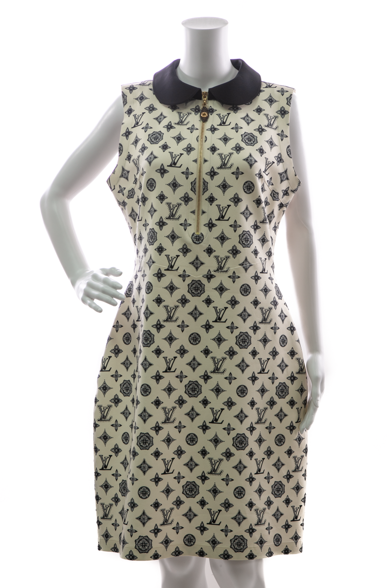 Louis-Vuitton-Monogram-Fitted- Sleeveless-Dress-Size-44-293803