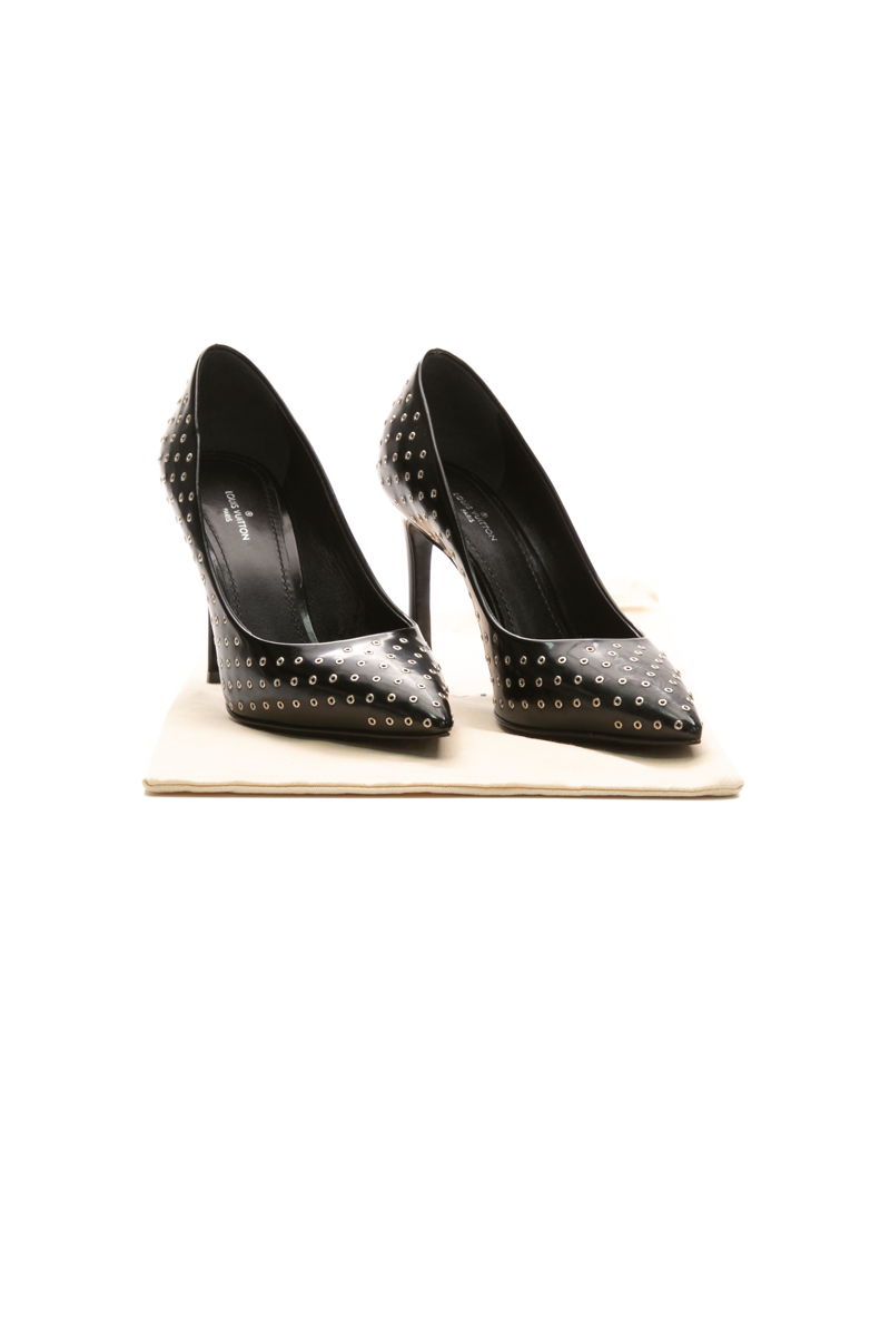 Rivet Pointed Toe Pumps - Size 36