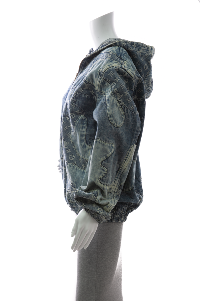 Monogram Patchwork Denim Hoodie - Size 48