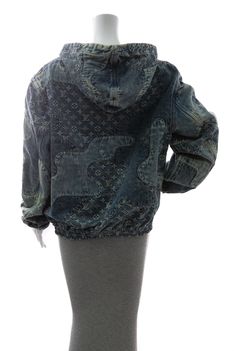 Monogram Patchwork Denim Hoodie - Size 48