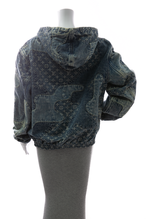 Monogram Patchwork Denim Hoodie - Size 48