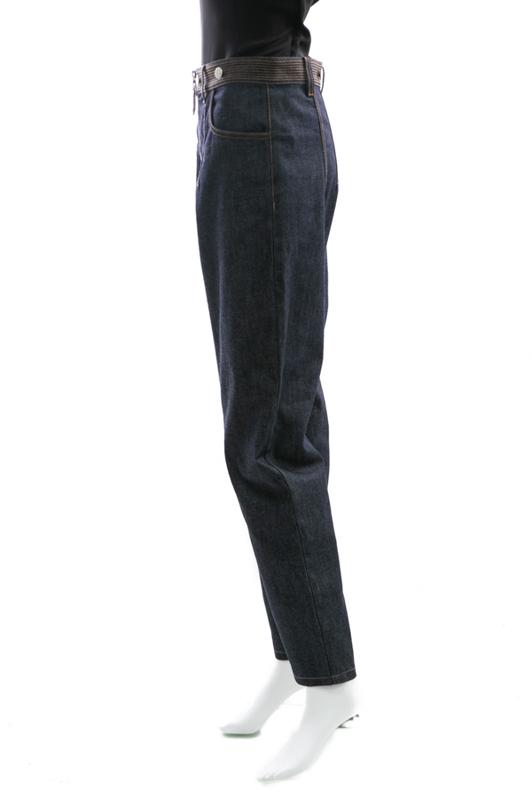 Louis Vuitton Denim Stitch Detail Zip Jeans - Size 38 - Couture USA