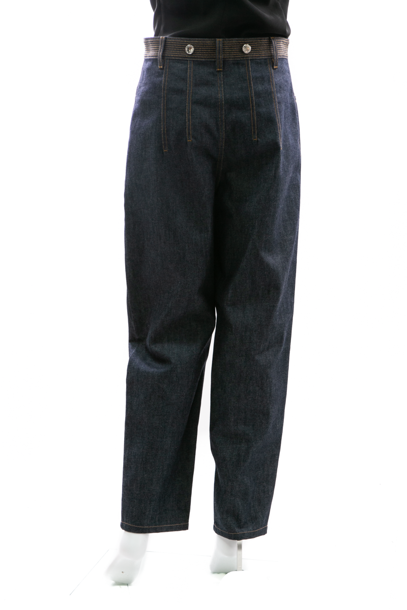 Denim Stitch Detail Zip Jeans - Size 38