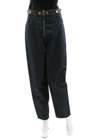 Louis Vuitton Denim Stitch Detail Zip Jeans - Size 38 - Couture USA