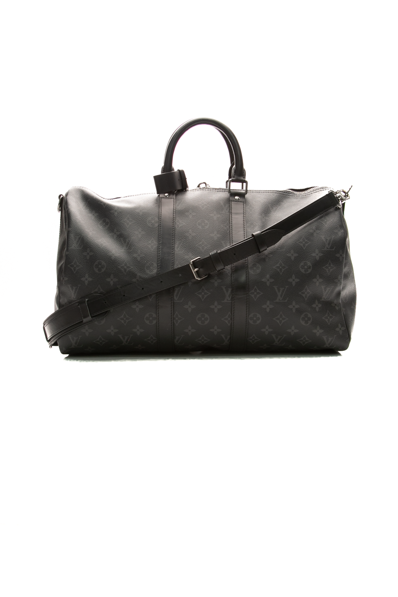 LOUIS VUITTON Keepall Bandoulière 45 Grey Monogram Eclipse