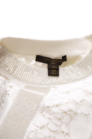 Texture Sequin Long Sleeve Top - Size Medium