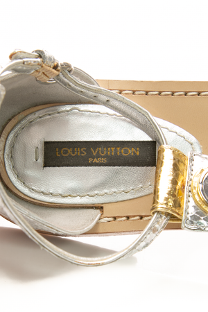 Metallic Thong Sandals - Size 36.5