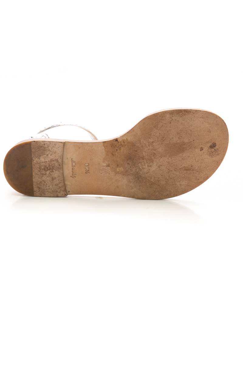 Metallic Thong Sandals - Size 36.5