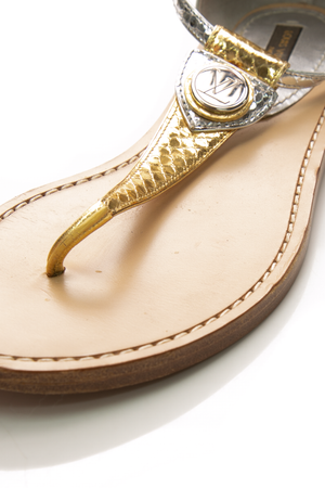 Metallic Thong Sandals - Size 36.5