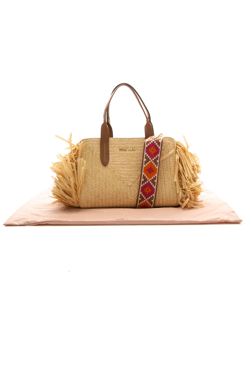 Straw Fringe Shoulder Bag