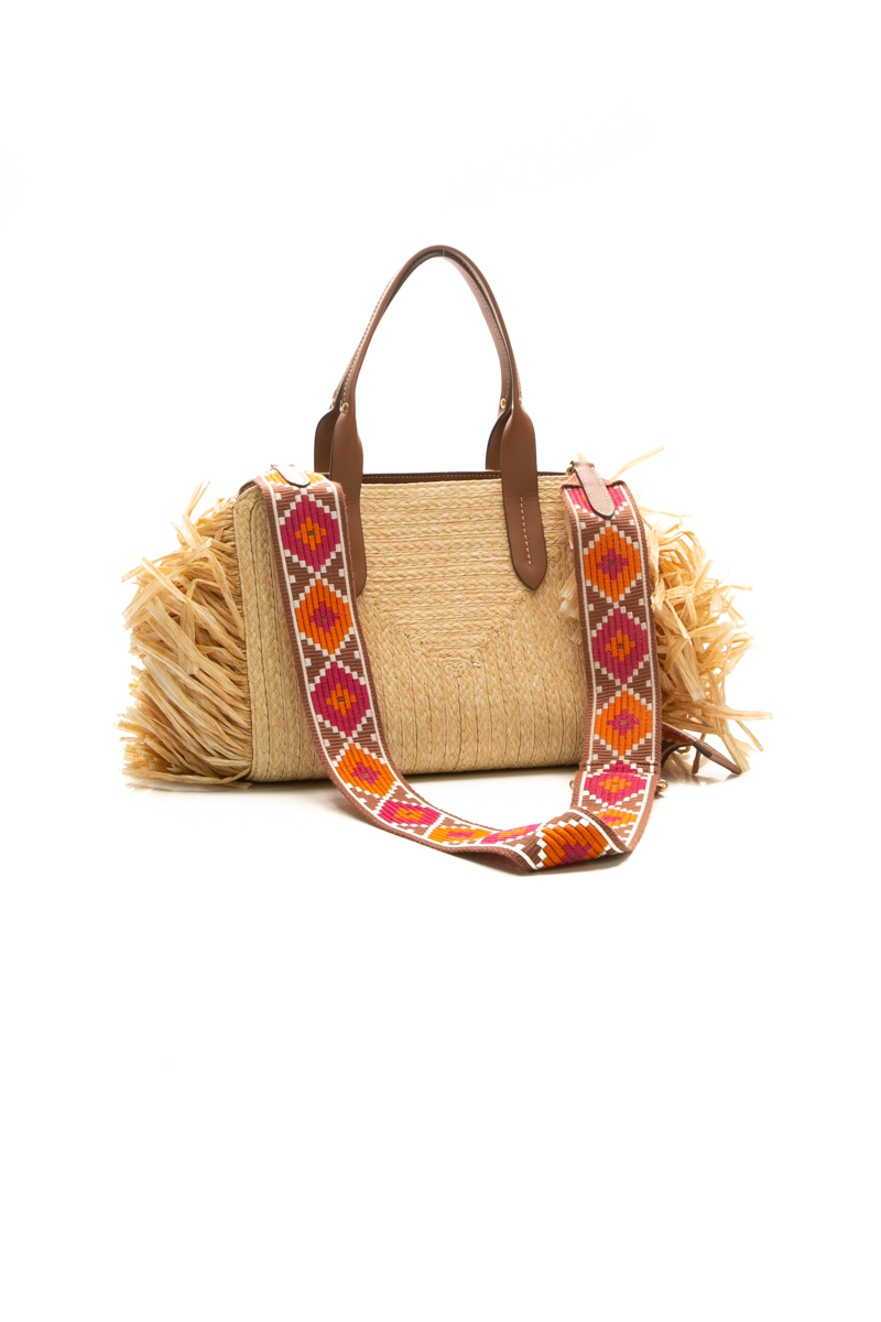 Straw Fringe Shoulder Bag
