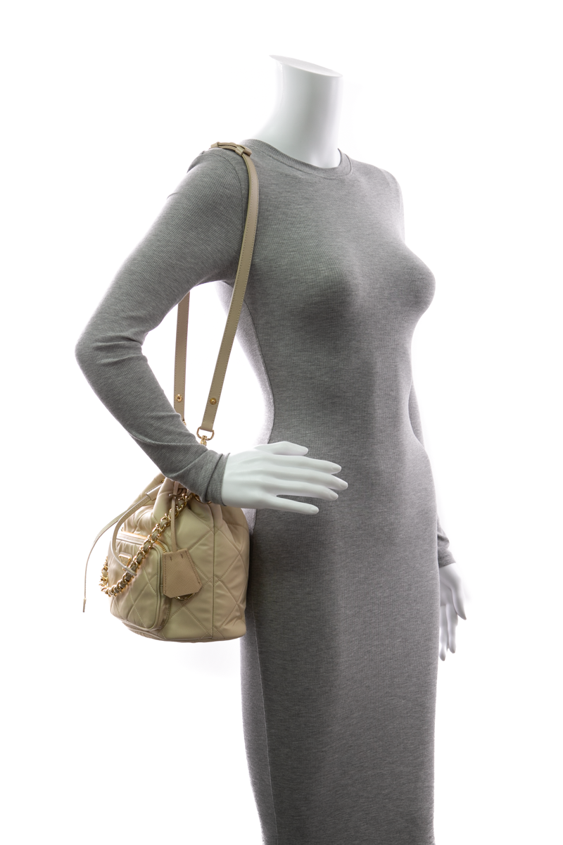 Re-Nylon Quilted Duet Bucket Bag