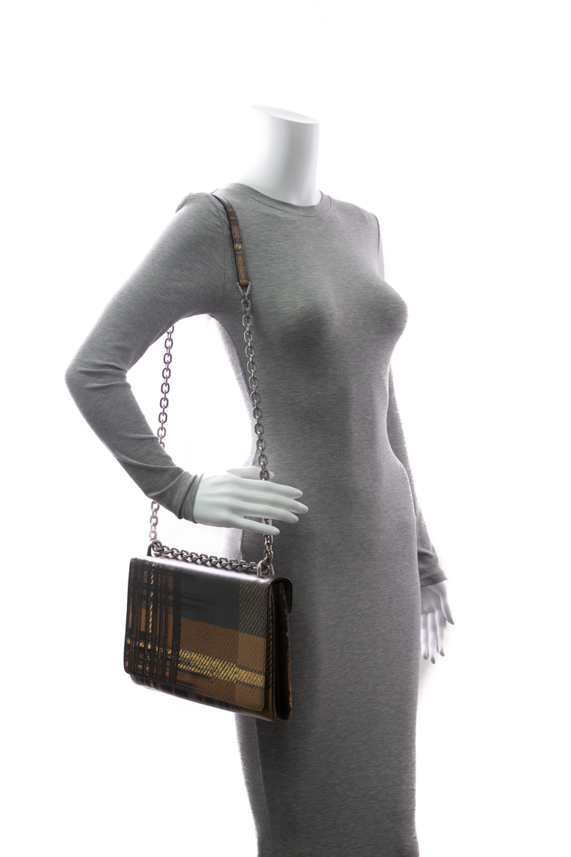 Saffiano Tartan Flap Bag