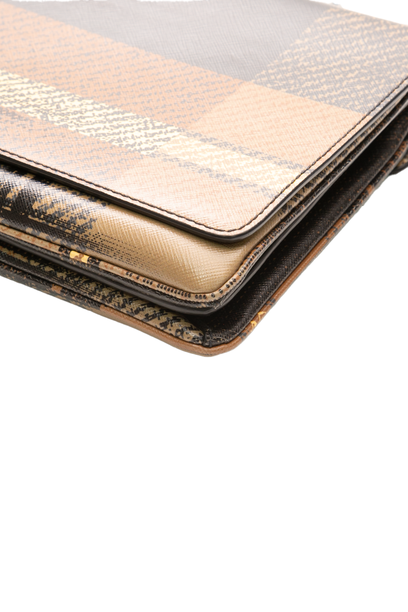 Saffiano Tartan Flap Bag