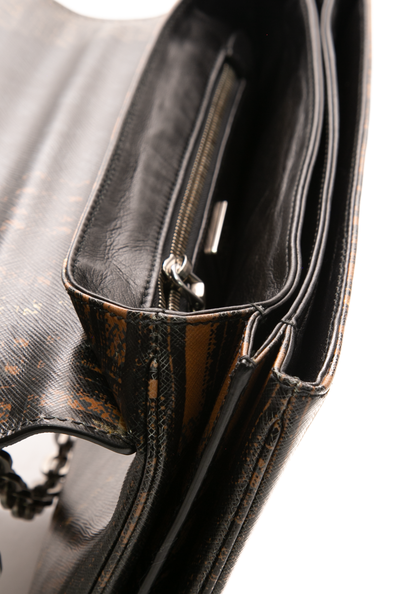 Saffiano Tartan Flap Bag