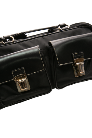 Buckle Top Handle Bag