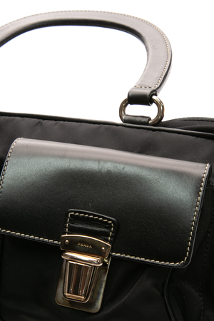 Buckle Top Handle Bag