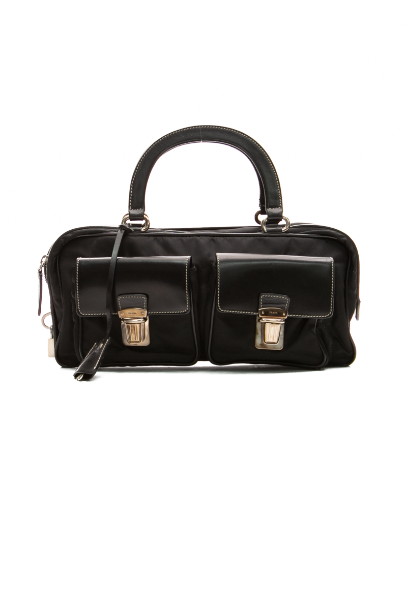 Buckle Top Handle Bag