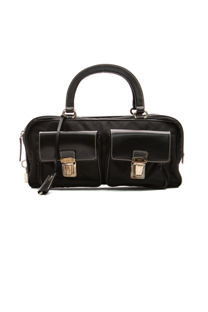 Buckle Top Handle Bag