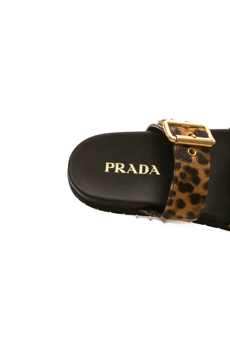 Leopard Slide Sandals - Size 36