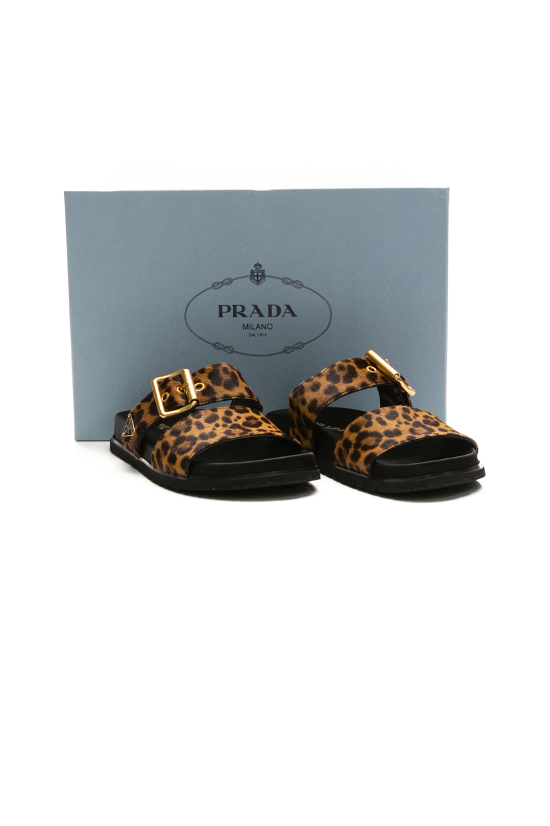 Leopard Slide Sandals - Size 36