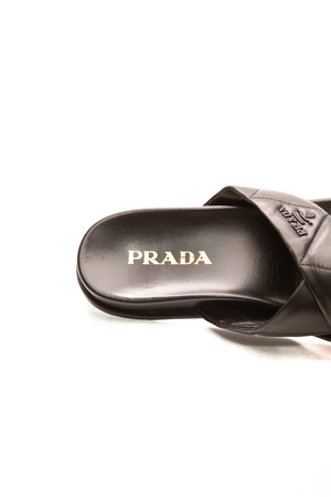 Padded Leather Crisscross Sandals - 40.5