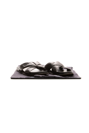 Padded Leather Crisscross Sandals - 40.5