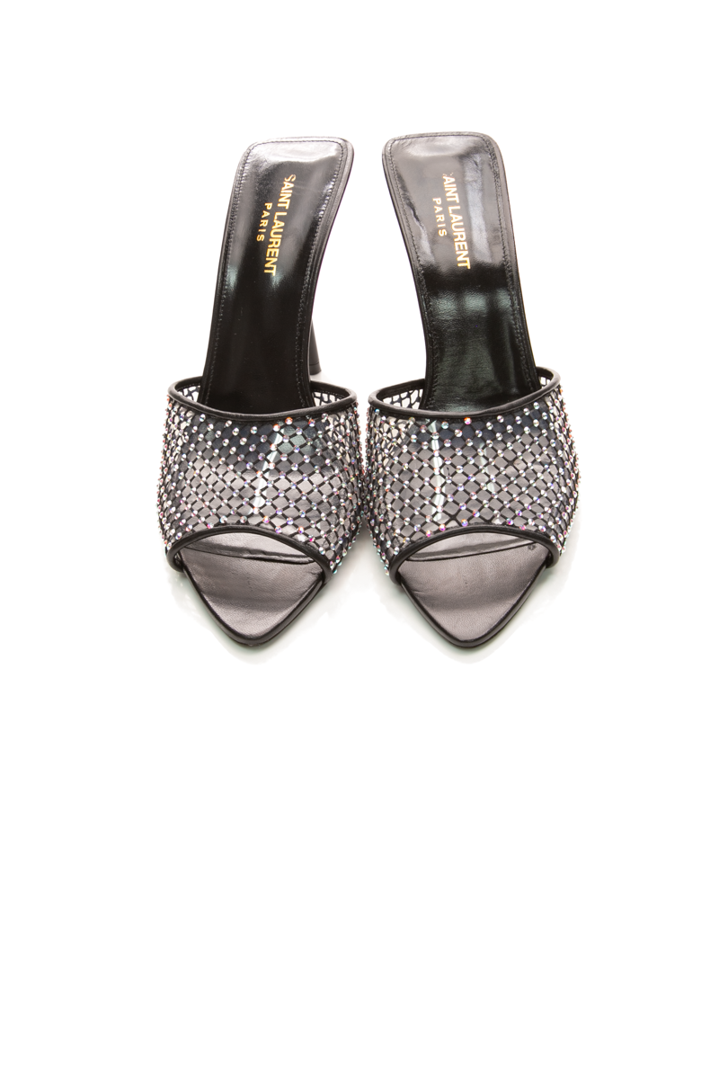 Mesh Strass Giqua 95 Mule Sandals - Size 40