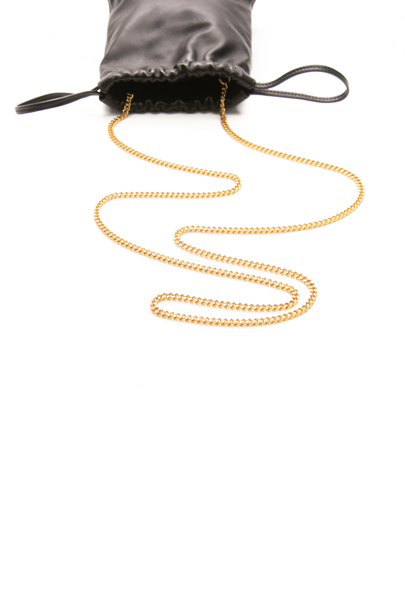 Drawstring Pouch on Chain Bag