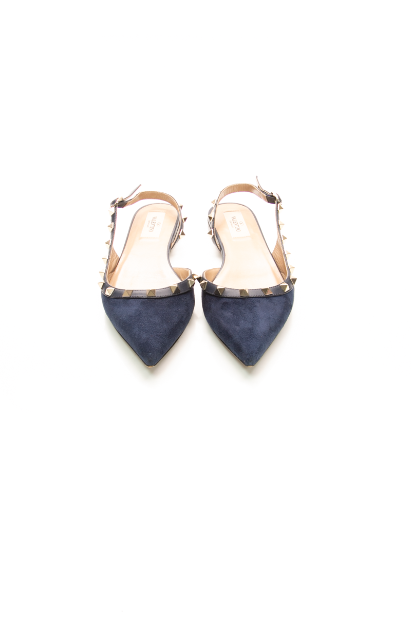Rockstud Slingback Flats - Size 37.5