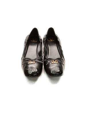 V Logo Ballerina Flats - Size 37