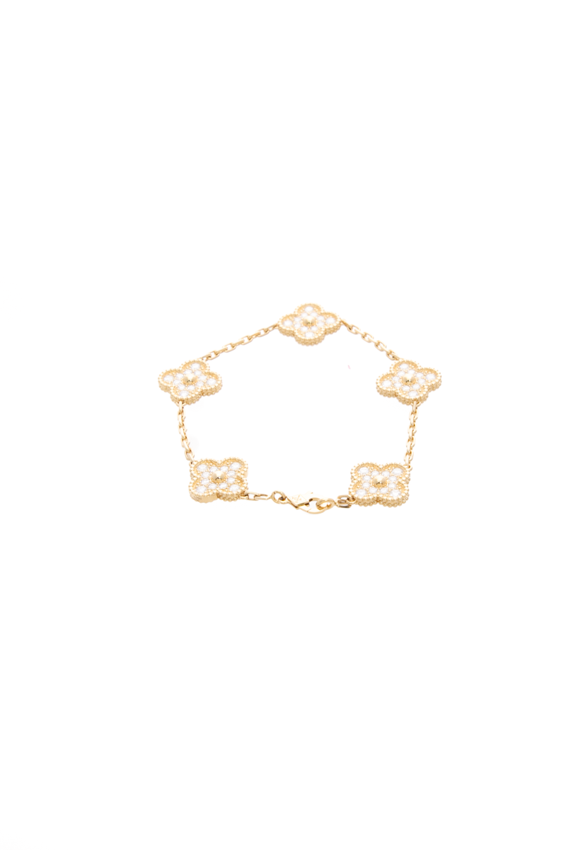 Vintage Alhambra 5 Diamond Motifs Bracelet