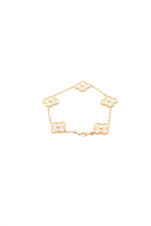 Vintage Alhambra 5 Diamond Motifs Bracelet