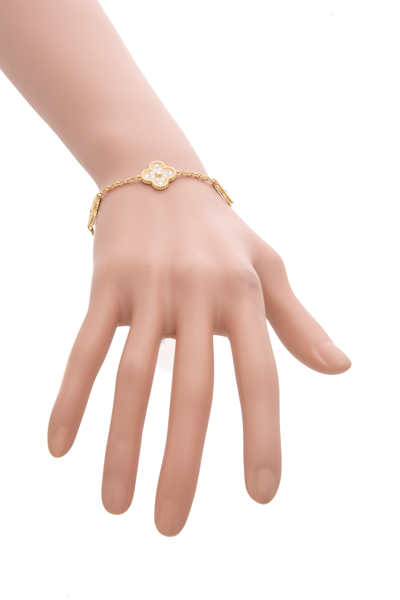 Vintage Alhambra 5 Diamond Motifs Bracelet