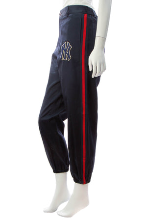 Gucci NY Yankees Twill Men's Trousers - Blue/Red Size 46
