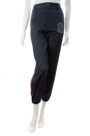 Gucci NY Yankees Twill Men's Trousers - Blue/Red Size 46